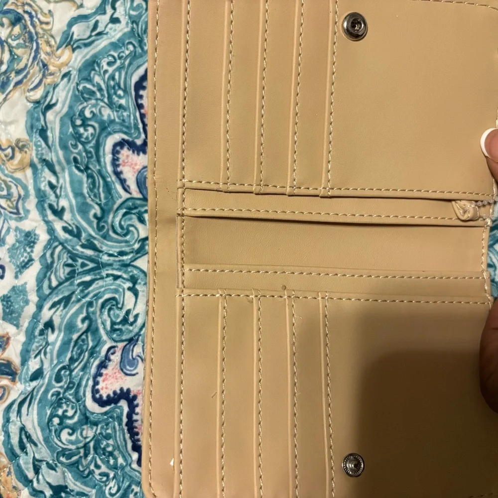 Nine West Tan Patterned Wallet with Silver Accents - Picture 3 of 3